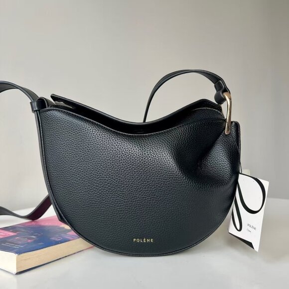Polene Shoes - Polene Beige Leather Shoulder Bag Leather Bag Handbag Cro